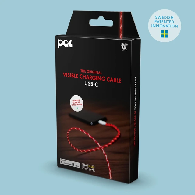 Alt view image 5 of 5 - Statik PowerAware 224/110V Light Up Charger Cord USB ^^ USB to USB C Cable & LED Charging Cable ^^ Light Up Charging Cable ^^ Light Up Phone Charger Cord ^^ Red, 3FT/1M