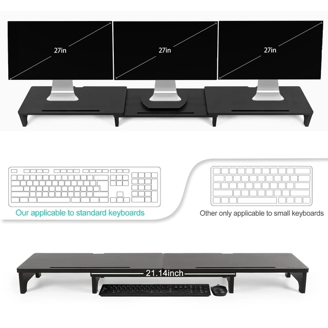 Alt view image 4 of 5 - Nnewvante Bamboo Monitor Stand Riser, 60 inch Upgrade Height Large TV Riser