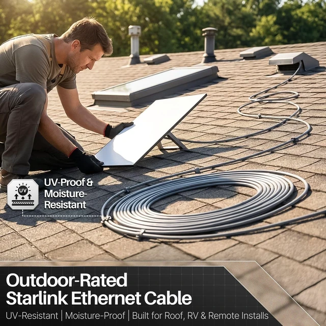 Alt view image 2 of 5 - TNP Starlink Ethernet Cable, Waterproof CAT6 Extension for Gen 3, 100 FT