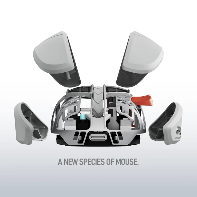Alt view image 3 of 5 - LOFREE Hypace Ultra-Lightweight Wireless Gaming Mouse, 47g, PAW3950 Sensor, 40K DPI, 8K Polling Rate, Mg Alloy Frame, Tri-Mode(Bluetooth/2.4GHz/Wired), 100Hrs Battery for PC/Mac (Ghost)