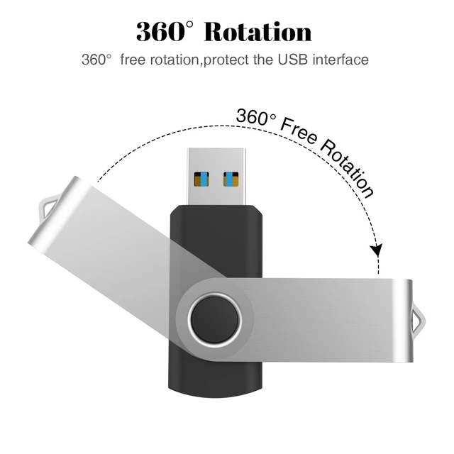 Alt view image 3 of 5 - TOPESEL 32GB Flash Drive 10 Pack USB 2.0 Memory Stick Swivel Thumb Drives Bulk Pendrive for Data Storage(5 Mixed Colors: Black Blue Green Red Silver)
