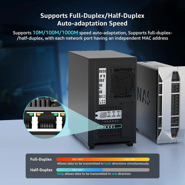 Alt view image 3 of 5 - 4 Port Gigabit Base-T Network Card, Intel I350 Controller, NICGIGA 4 Port 1G PCIe Ethernet Adapter, 4 x 1Gbe RJ45 Port NIC Card, Windows10/11/Windows Server/Linux