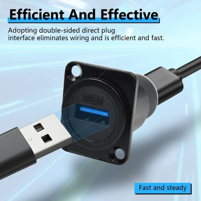 Alt view image 4 of 5 - Itvexeme 10PCS USB 3.0 Panel Mount Female to Female Connector