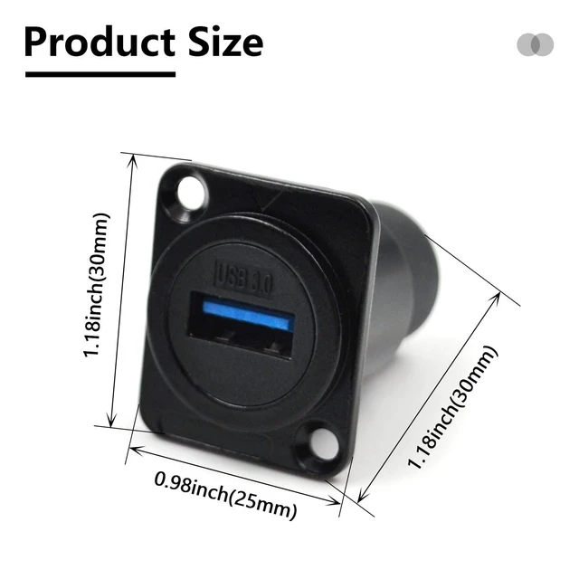 Alt view image 3 of 5 - Itvexeme 10PCS USB 3.0 Panel Mount Female to Female Connector