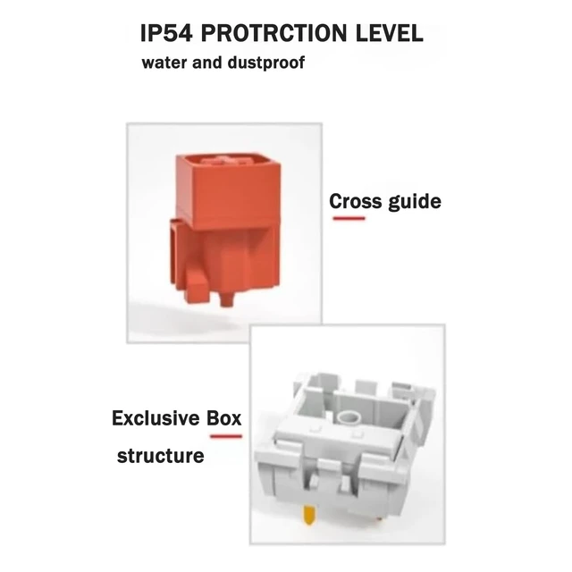 Alt view image 4 of 5 - Kailh Box Heavy Orange Switches for DIY Mechanical Keyboard,3-pin/60gf Tactile/RGB/LED/IP56 Water&Dustproof/Long Life switches(Orange,108pcs)