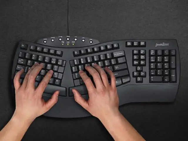 Alt view image 4 of 7 - Perixx PERIDUO-512B US, Wired Ergonomic Keyboard and Vertical Mouse Combo - USB - Black - US English