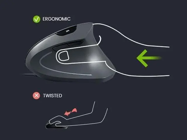 Alt view image 6 of 7 - Perixx PERIDUO-512B US, Wired Ergonomic Keyboard and Vertical Mouse Combo - USB - Black - US English