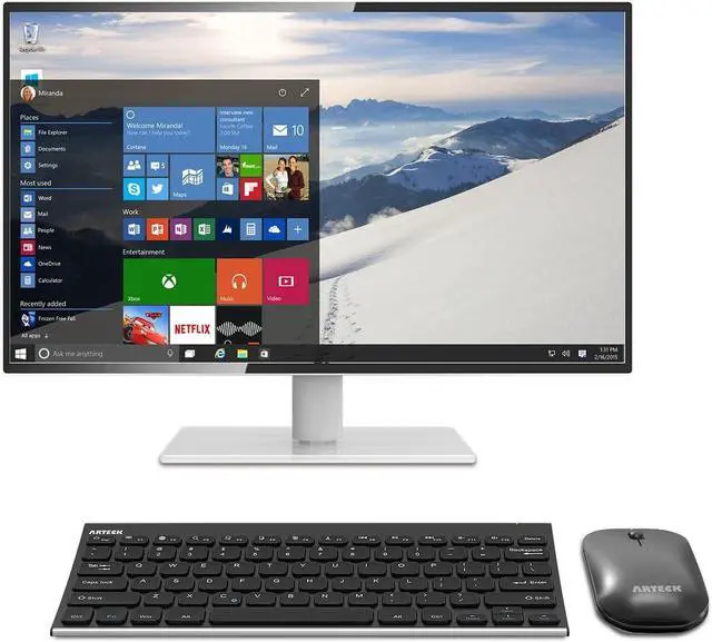 Alt view image 7 of 7 - Arteck Bluetooth Keyboard and Mouse Combo Ultra Compact Slim Stainless Full Size Keyboard and Ergonomic Mice for Computer/Desktop/PC/Laptop/Surface and Windows 10/8/7 Built in Rechargeable Battery