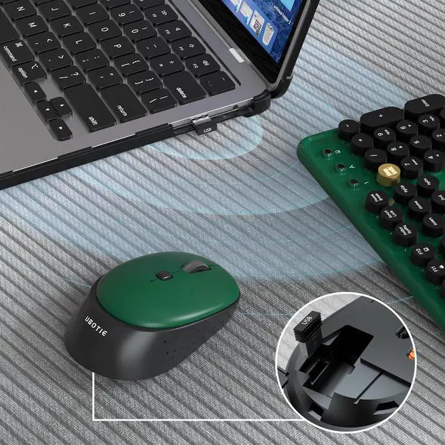Alt view image 4 of 6 - Colorful Wireless Computer Keyboards Mouse Combos