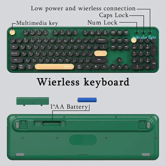 Alt view image 6 of 6 - Colorful Wireless Computer Keyboards Mouse Combos