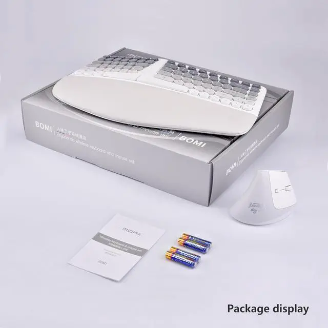 Alt view image 6 of 7 - Ergonomic Wireless Keyboard and Mouse Set Creamy Wireless Keyboard Silent Mice Set with Wrist Rest for Computer, Laptop, PC, Mac, Windows