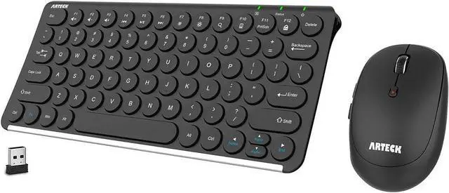 Main image of Arteck 2.4G Wireless Keyboard and Mouse Combo Ultra Compact Slim Stainless Full Size Keyboard and Ergonomic Mouse for Computer/Desktop/PC/Laptop and Windows 10/8/7 Build in Rechargeable Battery