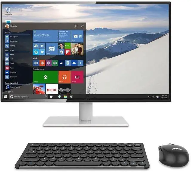 Alt view image 7 of 7 - Arteck 2.4G Wireless Keyboard and Mouse Combo Ultra Compact Slim Stainless Full Size Keyboard and Ergonomic Mouse for Computer/Desktop/PC/Laptop and Windows 10/8/7 Build in Rechargeable Battery