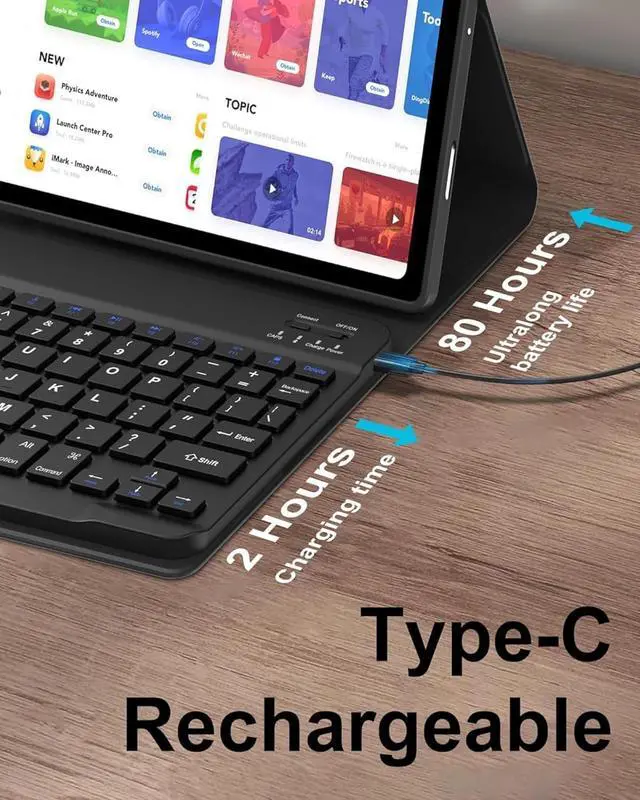 Alt view image 5 of 7 - Keyboard Case for Oppo Pad SE 11inch 2025 Tablet, Wireless Bluetooth Keyboard, Soft Silicone Edge Protective Case with Stand, 2025 New Model (Black,Backlit TouchPad+Mouse)