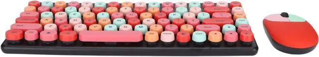 Alt view image 5 of 7 - Cute Colorful Multimedia 86 Keys Keyboard Mouse Combo Light Quiet 2.4G for PC (Lipstick Mixed Colors)