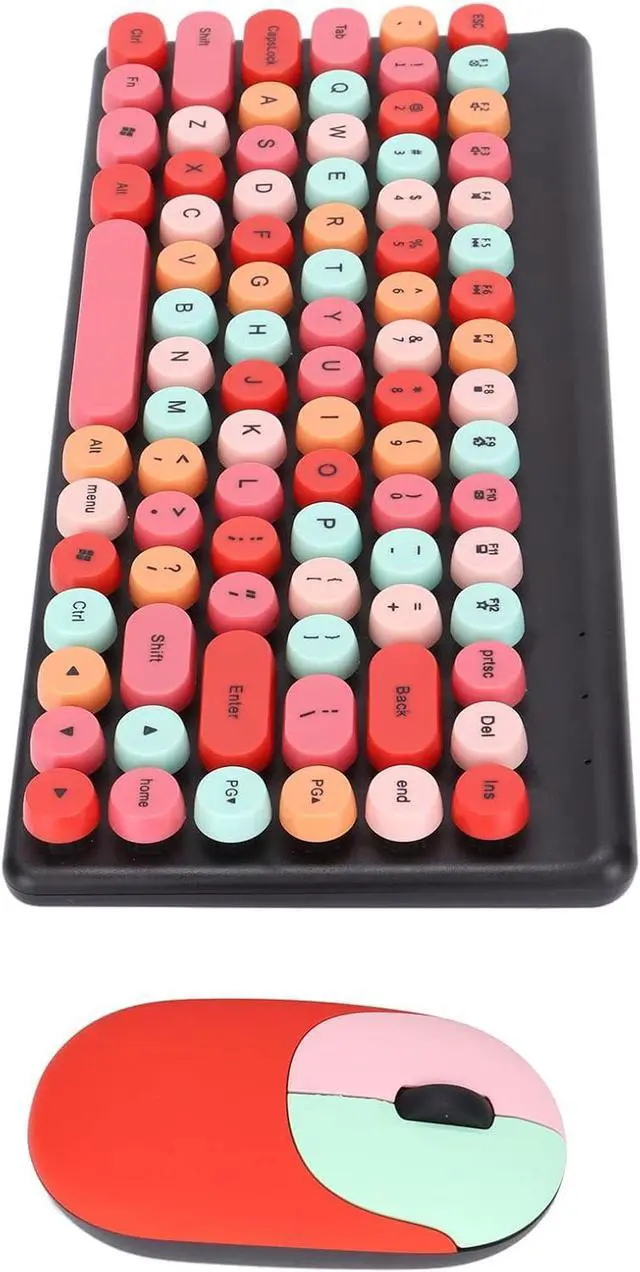 Alt view image 3 of 7 - Cute Colorful Multimedia 86 Keys Keyboard Mouse Combo Light Quiet 2.4G for PC (Lipstick Mixed Colors)