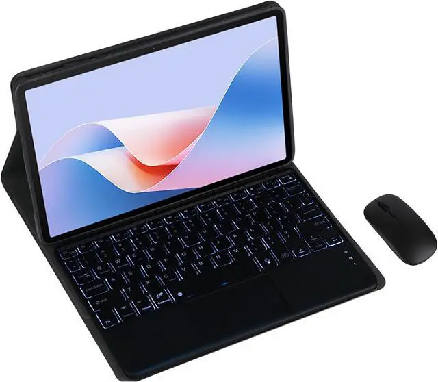 Main image of Magnetic Detachable Wireless Keyboard & Mouse Combo with Leather Cover for Honor Pad X9 11-inch Tablet  Full Wrapped Protection Keyboard Case (Black,Backlight Touch Pad and Mouse)