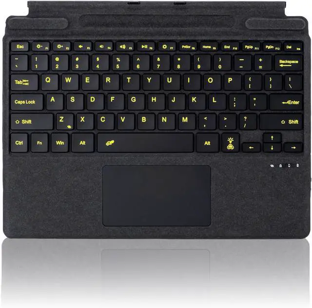 Main image of Type Cover for Microsoft Surface Pro 11 Pro 10 Pro 9 Pro 8 Pro X, 13 inch, Ultra-Slim Bluetooth Keyboard with Multi-Touchpad Mouse Rechargeable, 7-Color LED Backlit (Black with Backlit)