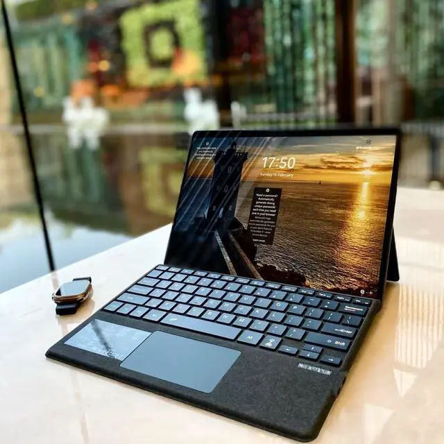 Alt view image 6 of 7 - Type Cover for Microsoft Surface Pro 11 Pro 10 Pro 9 Pro 8 Pro X, 13 inch, Ultra-Slim Bluetooth Keyboard with Multi-Touchpad Mouse Rechargeable, 7-Color LED Backlit (Black with Backlit)