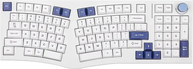 Main image of Feker Alice98 Ergonomic 98 Keys Custom Mechanical Keyboard, VIA Programmable, USB-C Wired Gaming Keyboard, Hot Swappable, 5 Layer Paddings, Control Knob, NKRO, RGB for Win/Mac (White)