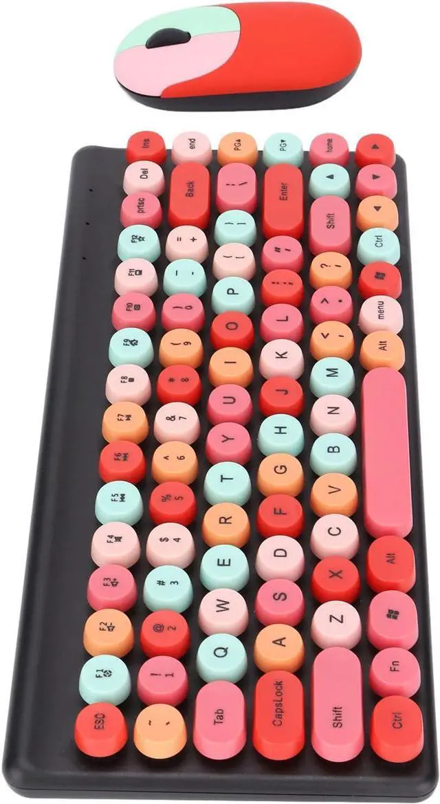 Alt view image 2 of 7 - Cute Colorful Multimedia 86 Keys Keyboard Mouse Combo Light Quiet 2.4G for PC (Lipstick Mixed Colors)