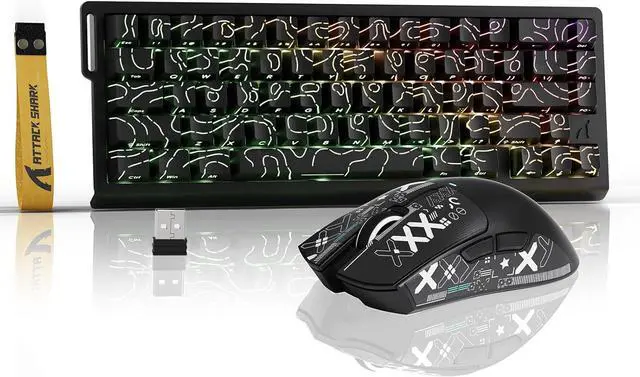 Main image of Attack Shark X68HE PRO Rapid Trigger Wireless Gaming Keyboard and X11 Mouse, 8K Polling Rate,Hall Effect Magnetic Switch Keyboard, Tri-Mode Mouse with Magnetic Charging Dock, 22000 DPI for PC Mac