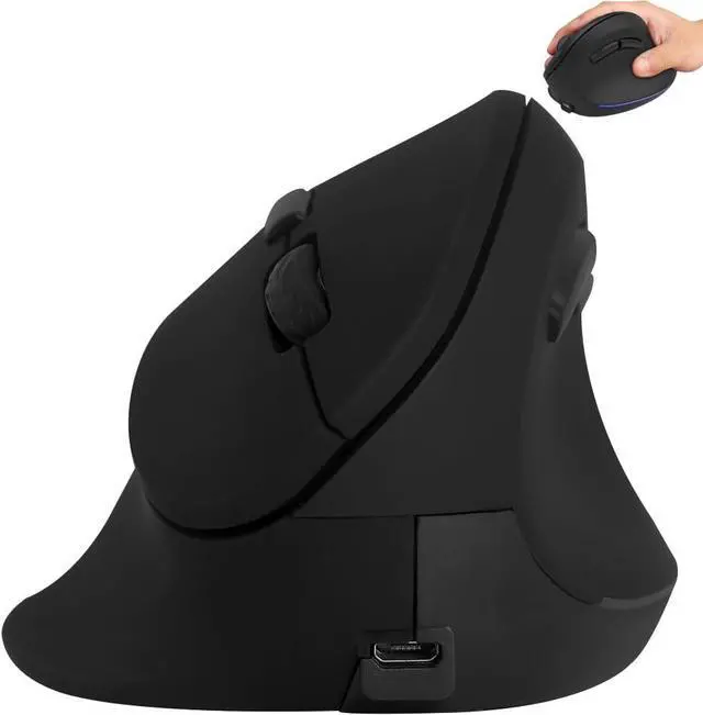 Alt view image 2 of 7 - Wireless Mouse Ergonomic Vertical Mice for Large Hands Rechargeable Big Quiet Silent Ergo Blue LED Light 3600DPI Carpal Tunnel Comfortable Cordless Mice,Pink Ergonomic Vertical Silent Mouse Gift