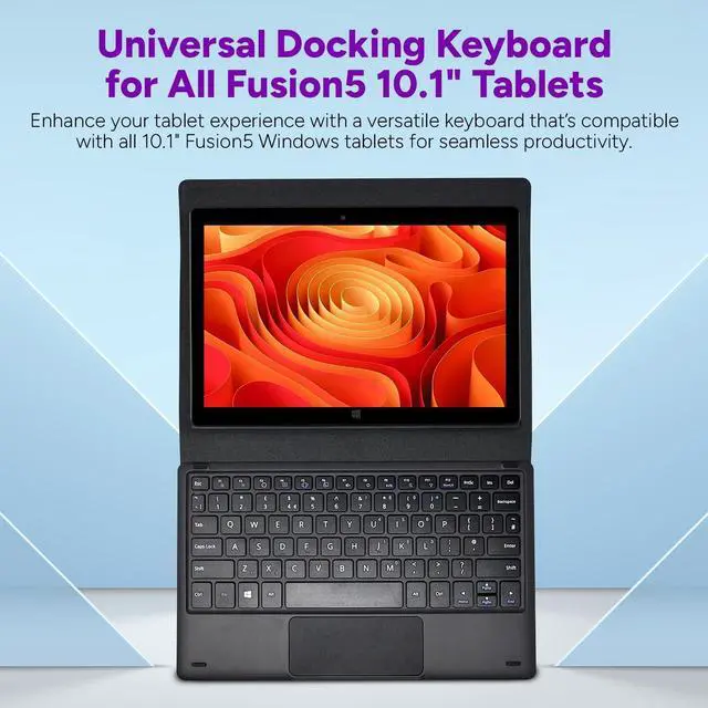 Alt view image 2 of 7 - Fusion5 Universal Docking Keyboard for All 10.1" Windows Tablet Models - Convert Your Windows 11 Tablet into a Laptop PC for Enhanced Productivity - Slim & Stylish Design