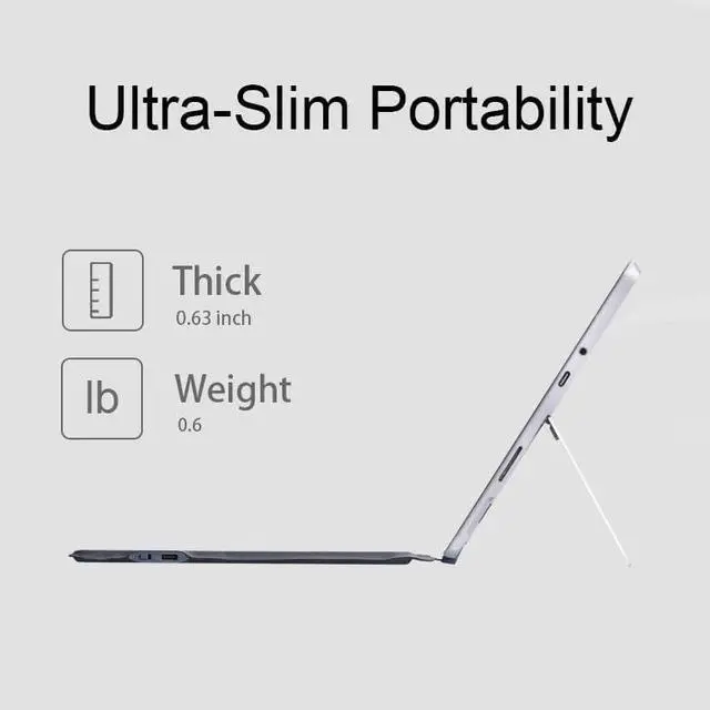 Alt view image 5 of 7 - QUARK Keyboard for Microsoft Surface Go (4/3/2/1), Detachable Bluetooth Wireless Keyboard with Trackpad Compatible with Surface Go 4 (2023) / Go 3 (2021) / Go 2 (2020) / Go (2018) - Grey