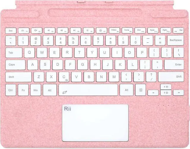 Main image of Rii Surface Pro Type Cover,Ultra-Slim Portable Bluetooth Wireless Keyboard with Touchpad,7 Color Backlit,Compatible with Microsoft Surface Pro 8/Pro 9/Pro X Only,Pink