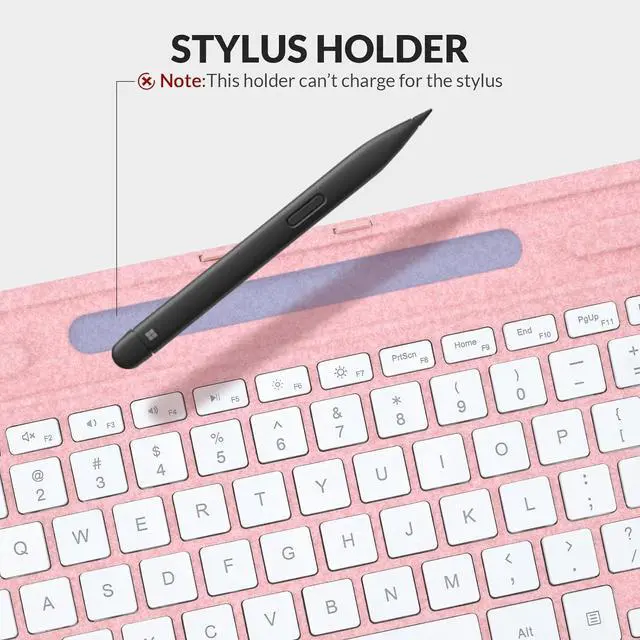Alt view image 6 of 7 - Rii Surface Pro Type Cover,Ultra-Slim Portable Bluetooth Wireless Keyboard with Touchpad,7 Color Backlit,Compatible with Microsoft Surface Pro 8/Pro 9/Pro X Only,Pink