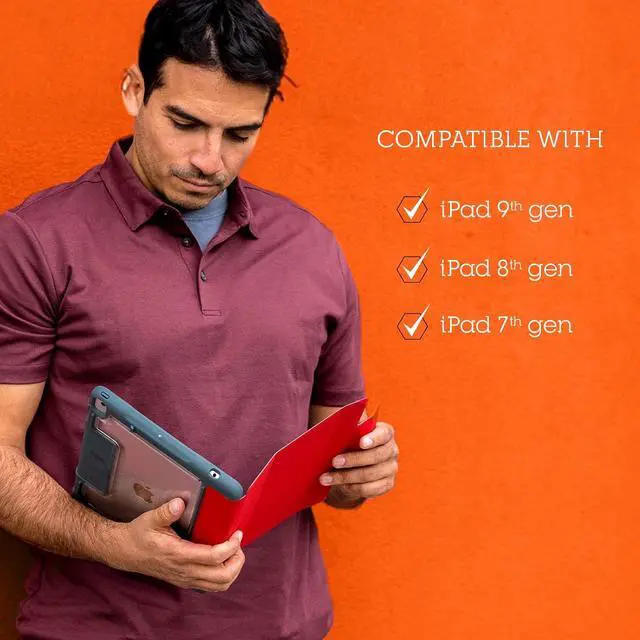 Alt view image 6 of 6 - STM Dux Plus Duo iPad Case 9th/8th/7th Gen 10.2-Inch  Rugged Slim Protective Cover with Clear Back, Pencil Holder, Auto Sleep/Wake Magnetic Cover, Military Grade Drop Tested  Black