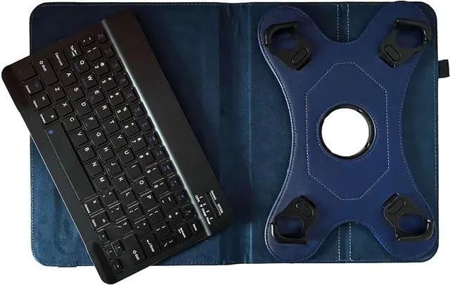 Alt view image 3 of 7 - Navitech Blue Rotational Bluetooth Keyboard Case Compatible with BYYBUO SmartPad A10_L Tablet 10.1 inch Android 11 Tablet