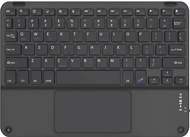 Alt view image 2 of 7 - BoxWave Keyboard Compatible with Microsoft Surface Pro 4 - SlimKeys Bluetooth Keyboard with Trackpad, Portable Slim TouchPad - Jet Black