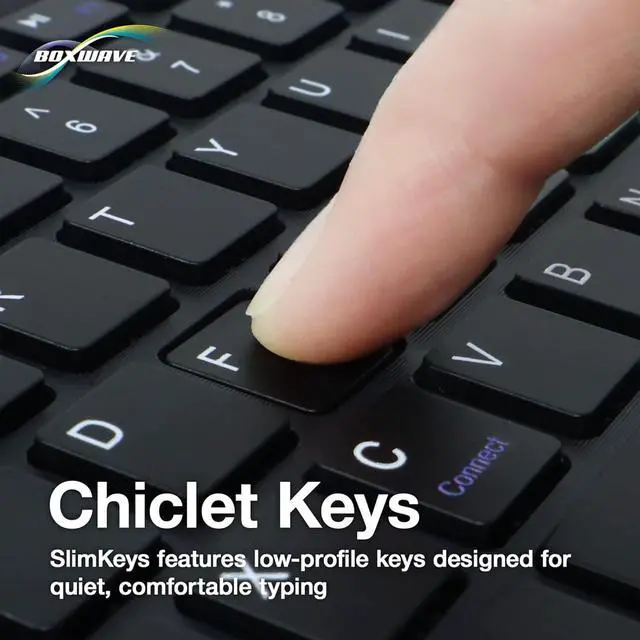 Alt view image 5 of 7 - BoxWave Keyboard Compatible with Microsoft Surface Pro 4 - SlimKeys Bluetooth Keyboard with Trackpad, Portable Slim TouchPad - Jet Black