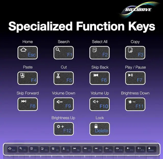 Alt view image 7 of 7 - BoxWave Keyboard Compatible with Microsoft Surface Pro 4 - SlimKeys Bluetooth Keyboard with Trackpad, Portable Slim TouchPad - Jet Black