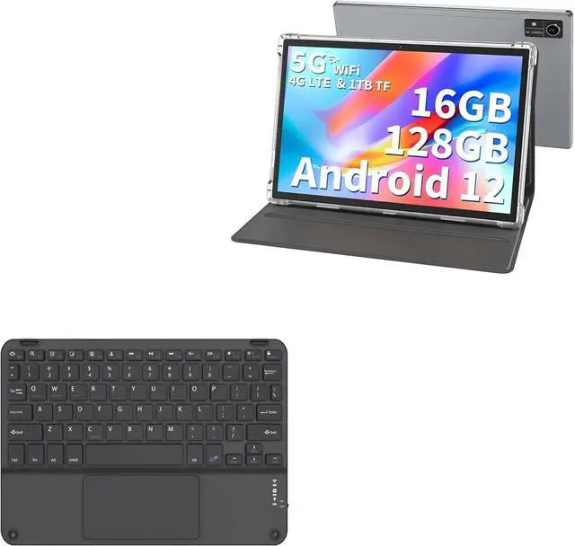 Main image of BoxWave Keyboard Compatible with HISORL T618 Android Tablet (10 in) - SlimKeys Bluetooth Keyboard with Trackpad, Portable Slim TouchPad - Jet Black