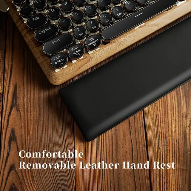 Alt view image 3 of 7 - 7KEYS Retro Typewriter Mechanical Gaming Keyboard, Vintage Style Computer Keyboard with Round Keycaps, Wireless Bluetooth5.0 and Wired/2.4G, True RGB Backlight, Compatible with PC/Laptop/Tablet/Phone
