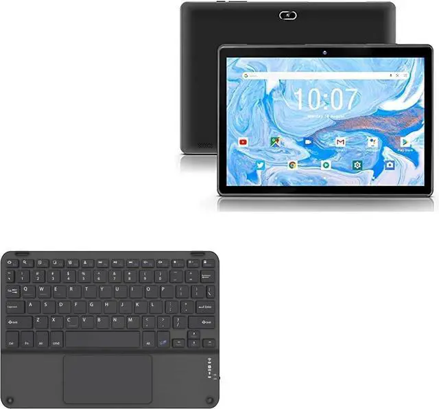 Main image of BoxWave Keyboard Compatible with qunyiCO Android 10.0 Tablet Y10 (10 in) - SlimKeys Bluetooth Keyboard with Trackpad, Portable Slim TouchPad - Jet Black