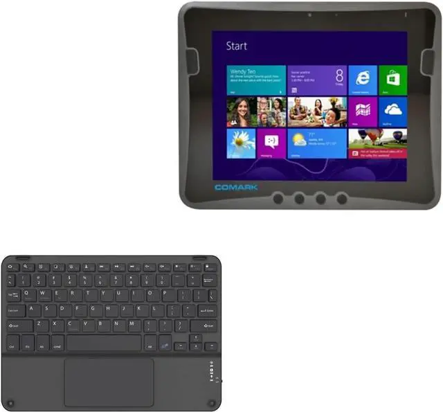 Main image of BoxWave Keyboard Compatible with Comark 10 Rugged Mobile Tablet - SlimKeys Bluetooth Keyboard with Trackpad, Portable Slim TouchPad - Jet Black