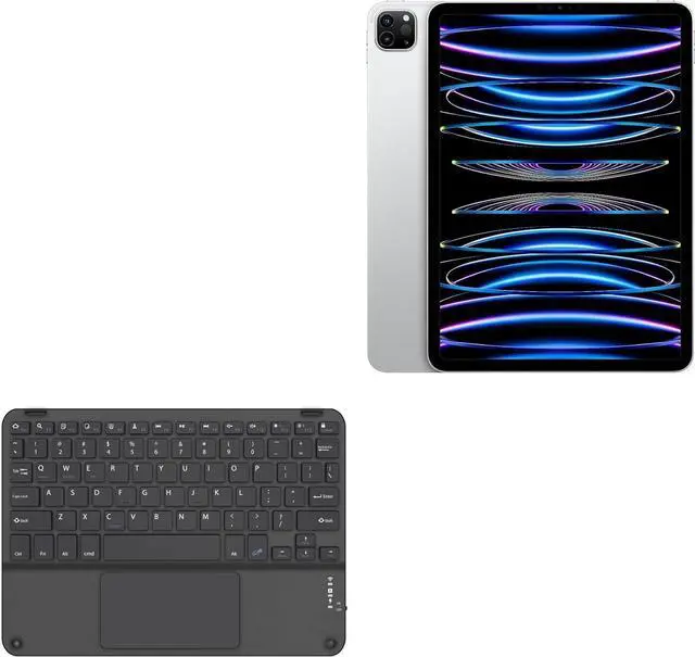 Main image of BoxWave Keyboard Compatible with Apple iPad Pro 11" (2022) - SlimKeys Bluetooth Keyboard with Trackpad, Portable Slim TouchPad - Jet Black