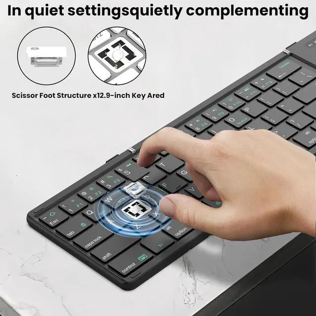 Alt view image 7 of 7 - Nillkin Cube Pocket Foldable Keyboard with Touchpad Number Pad for Meeting Travel for Tablet, Mobile Phone,Laptop, Full Size (Small) Keyboard (Classic Black)