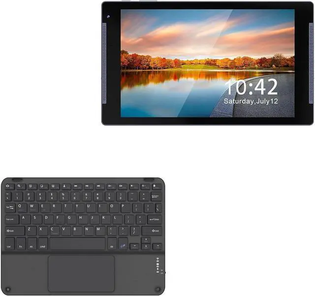 Main image of BoxWave Keyboard Compatible with TJD Tablet 1011QU (10.1 in) - SlimKeys Bluetooth Keyboard with Trackpad, Portable Slim TouchPad - Jet Black
