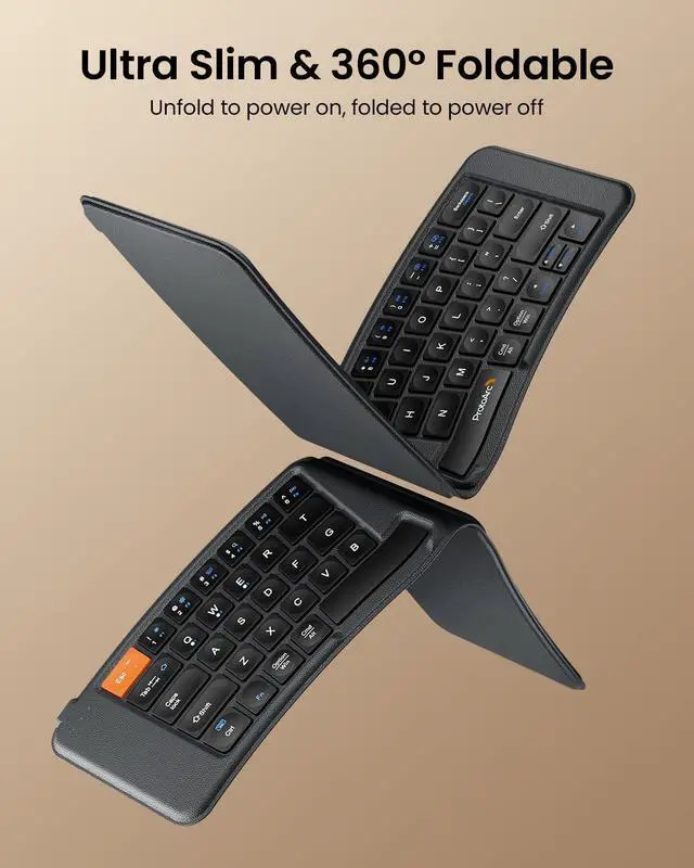 Alt view image 3 of 7 - ProtoArc Ergonomic Foldable Keyboard, XK03 Split Folding Bluetooth Keyboard, Ultra Slim, Portable, for iPad, iPhone, Tablet, Laptop, PC - Gray