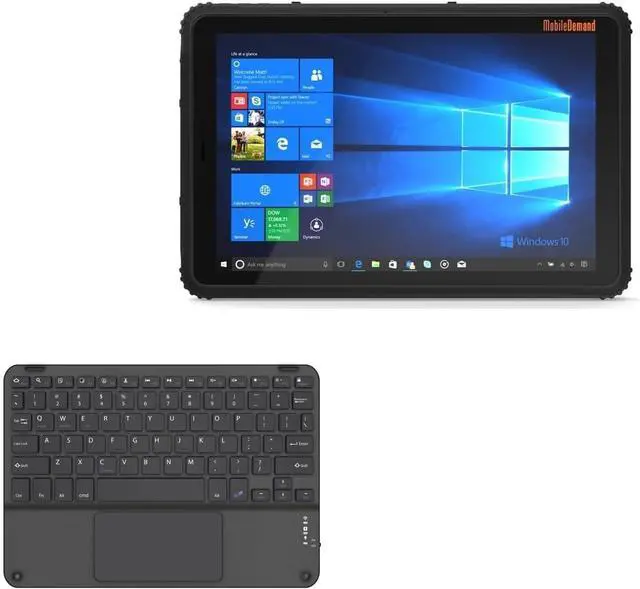 Main image of BoxWave Keyboard Compatible with MobileDemand T1540 Rugged Tablet - SlimKeys Bluetooth Keyboard with Trackpad, Portable Slim TouchPad - Jet Black