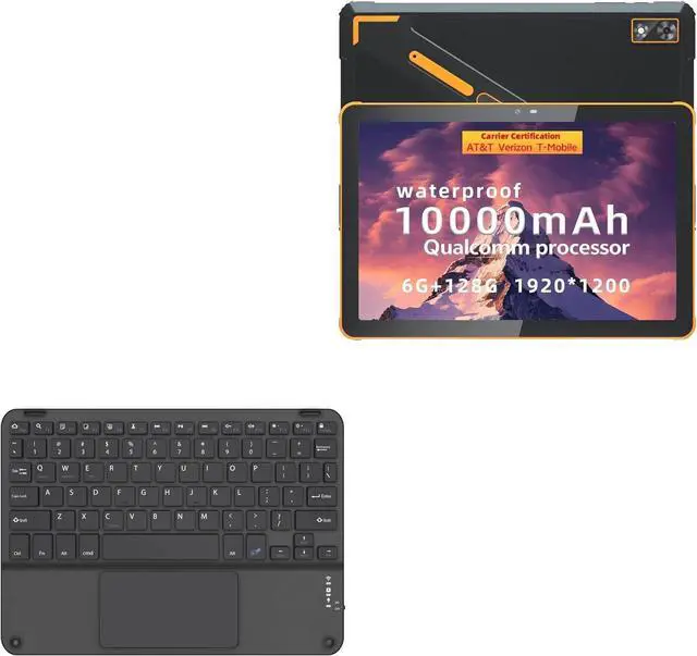 Main image of BoxWave Keyboard Compatible with AOZORA K101 Active Android Rugged Tablet (8 in) - SlimKeys Bluetooth Keyboard with Trackpad, Portable Slim TouchPad - Jet Black