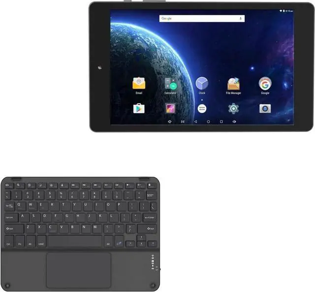 Main image of BoxWave Keyboard Compatible with Digiland DL8006 Tablet (8 in) - SlimKeys Bluetooth Keyboard with Trackpad, Portable Slim TouchPad - Jet Black