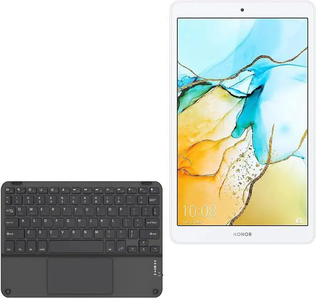 Main image of BoxWave Keyboard Compatible with Honor Tab 5 - SlimKeys Bluetooth Keyboard with Trackpad, Portable Slim TouchPad - Jet Black