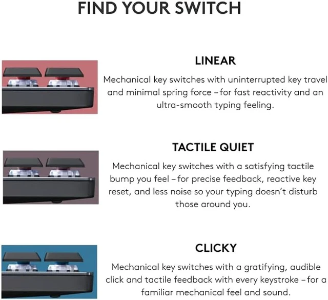 Alt view image 3 of 3 - MX Mechanical Wireless Illuminated Keyboard Tactile - Graphite