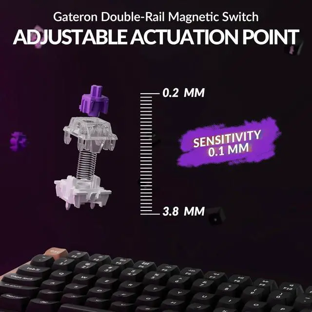 Alt view image 4 of 7 - Keychron K4 HE 96% Wireless Magnetic Switch Gaming Keyboard - Rapid Trigger, Adjustable Actuation, RGB Backlit, Tri-Mode (Bluetooth 5.2/2.4GHz/USB-C) for Mac & Windows - PBT Keycaps & Wood-Aluminum